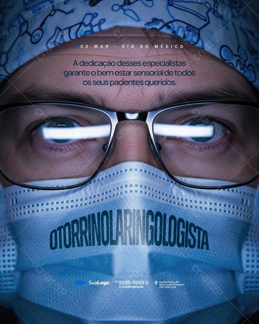 Post Instagram Dia do Médico Otorrinolaringologista PSD Editável