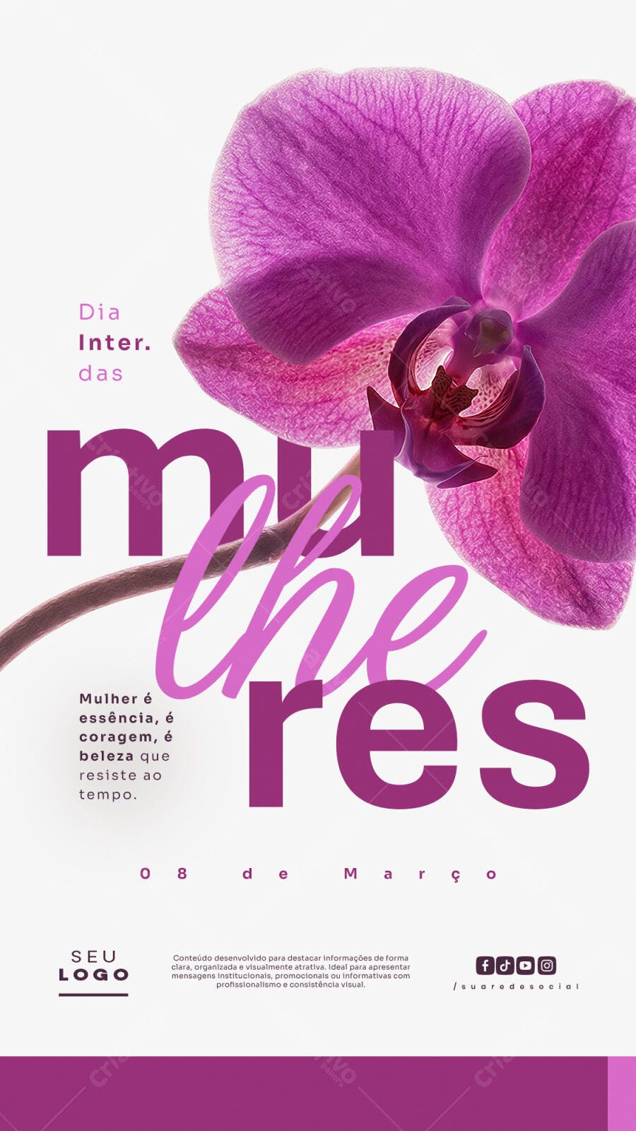 Story Dia Internacional da Mulher 8 de Março PSD Editável