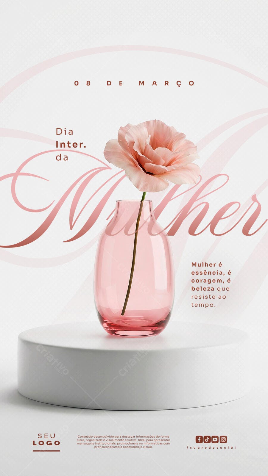 Story Dia Internacional da Mulher 8 de Março PSD Editável