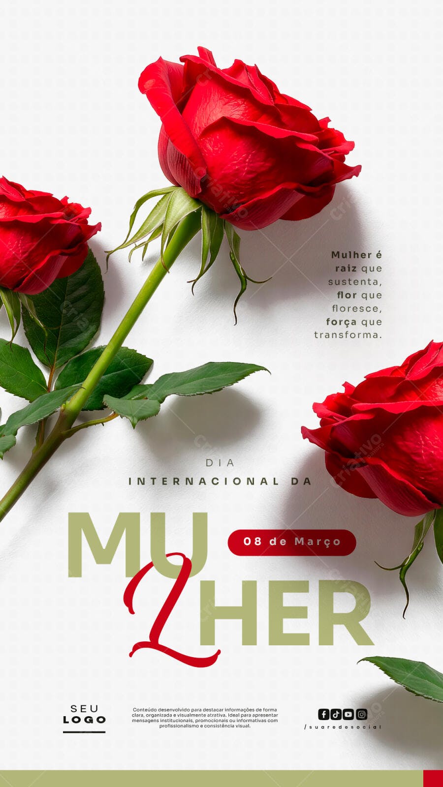 Story Dia Internacional da Mulher 8 de Março PSD Editável