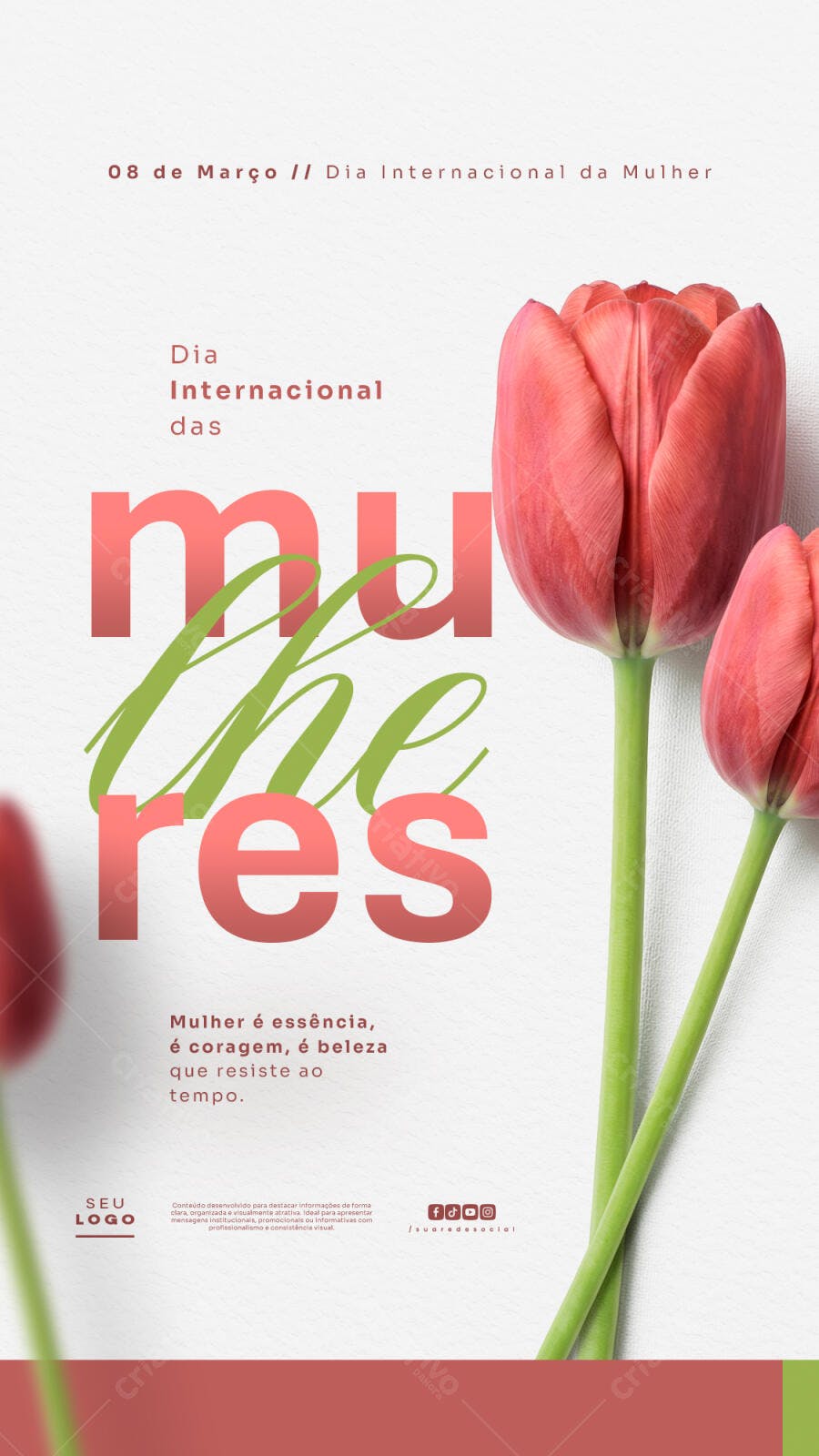 Story Dia Internacional da Mulher 8 de Março PSD Editável