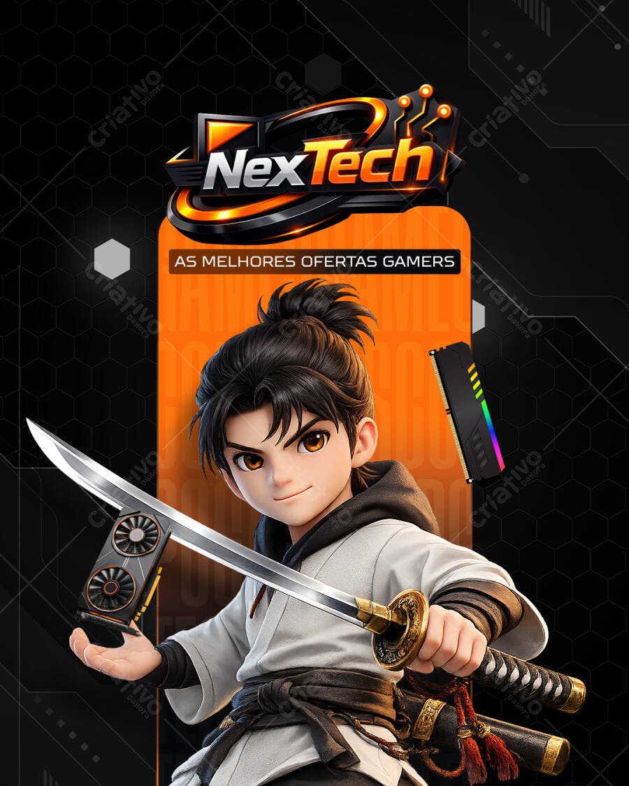 Flyer Ofertas Gamers NexTech PSD Editável