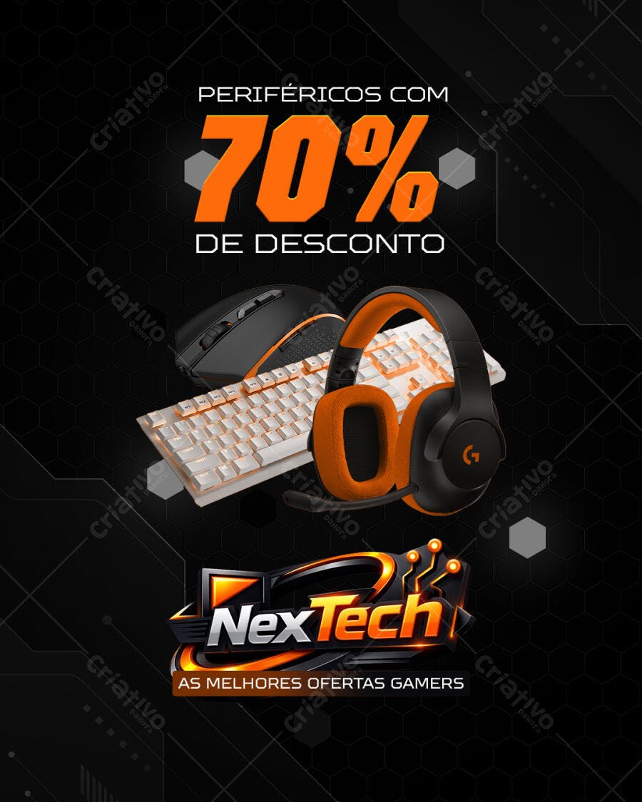 Post Instagram Periféricos Gamer Promoção PSD Editável