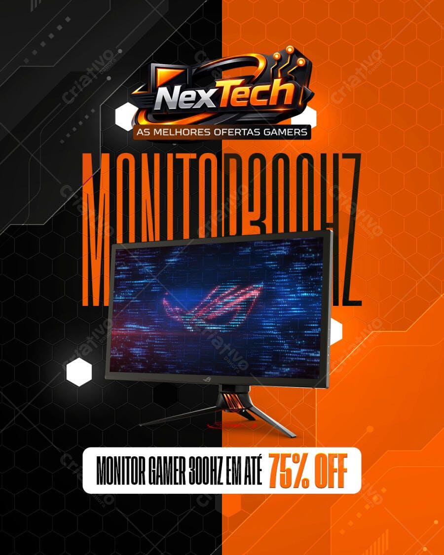 Post Instagram Oferta Monitor Gamer NexTech PSD Editável