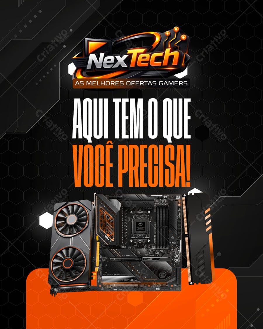 Post Instagram Loja Gamer Hardware PSD Editável