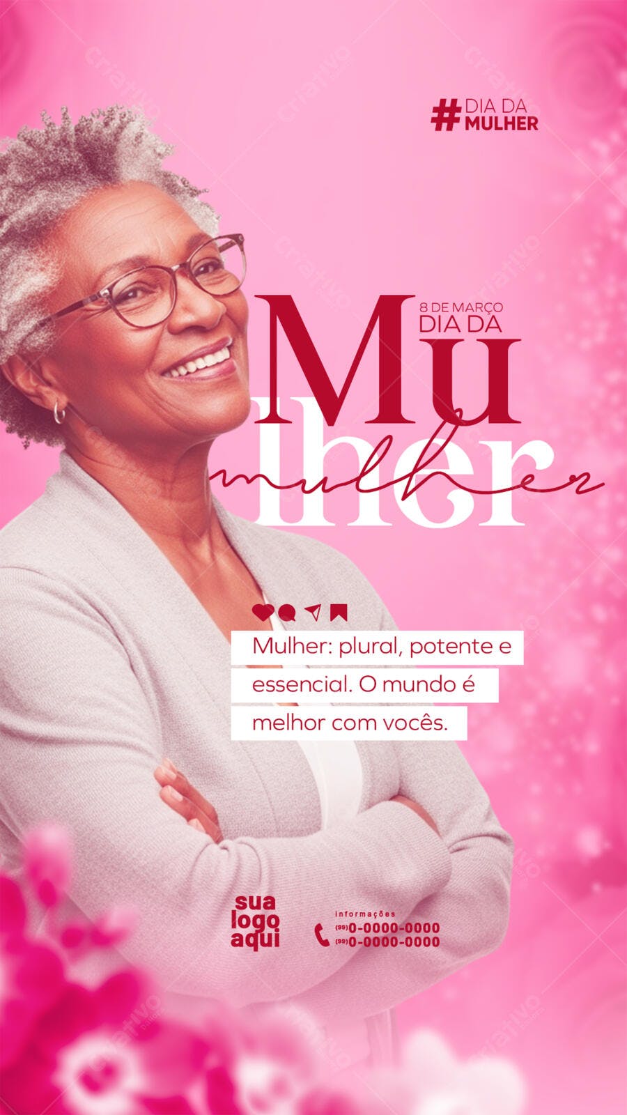 Story Instagram Dia Internacional da Mulher 8 de Março PSD Editável