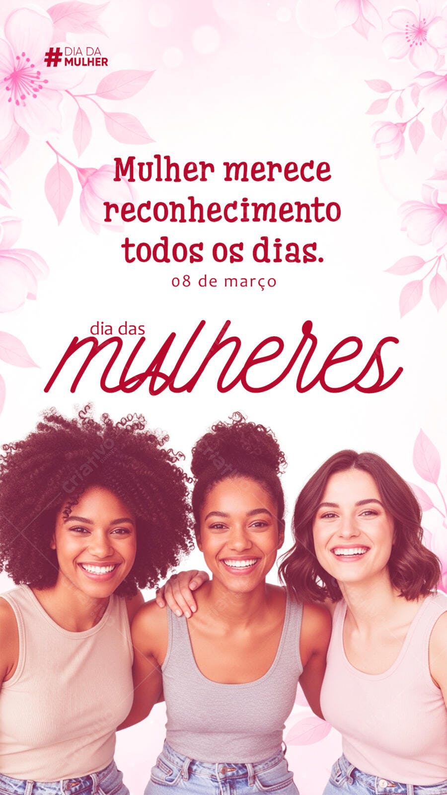 Story Instagram Dia da Mulher 8 de Março PSD Editável