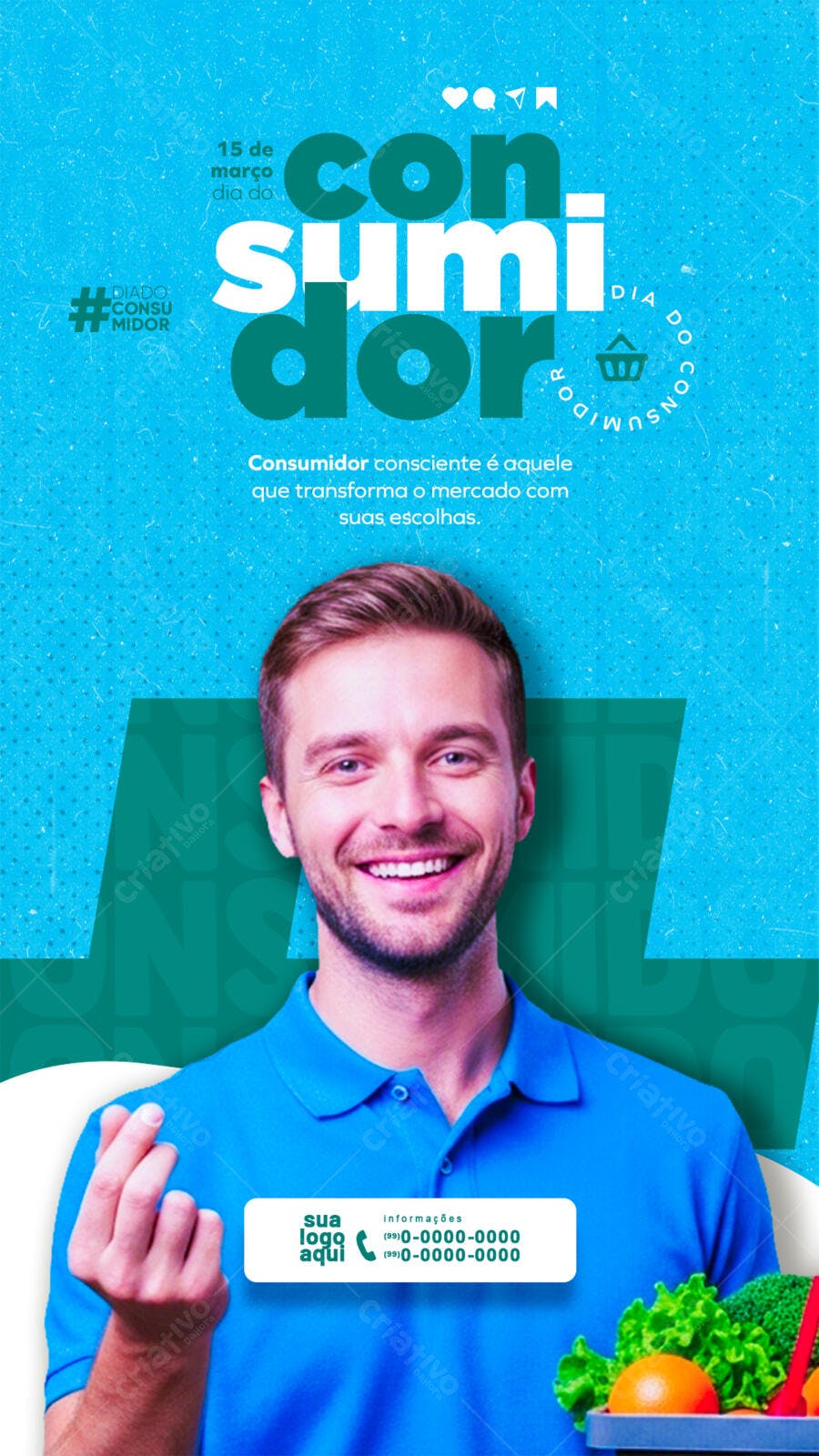 Post Instagram Dia do Consumidor Março PSD Editável