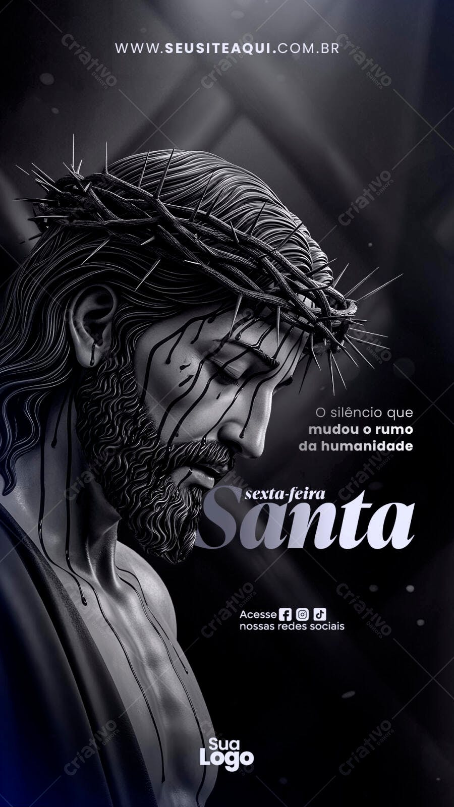 Post Instagram Sexta-feira Santa Páscoa PSD Editável