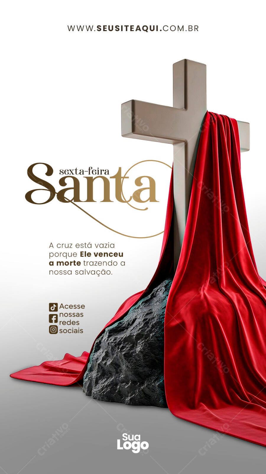 Post Instagram Sexta-feira Santa Páscoa PSD Editável