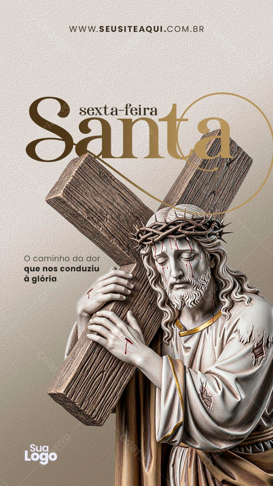 Post Instagram Sexta-feira Santa Páscoa PSD Editável
