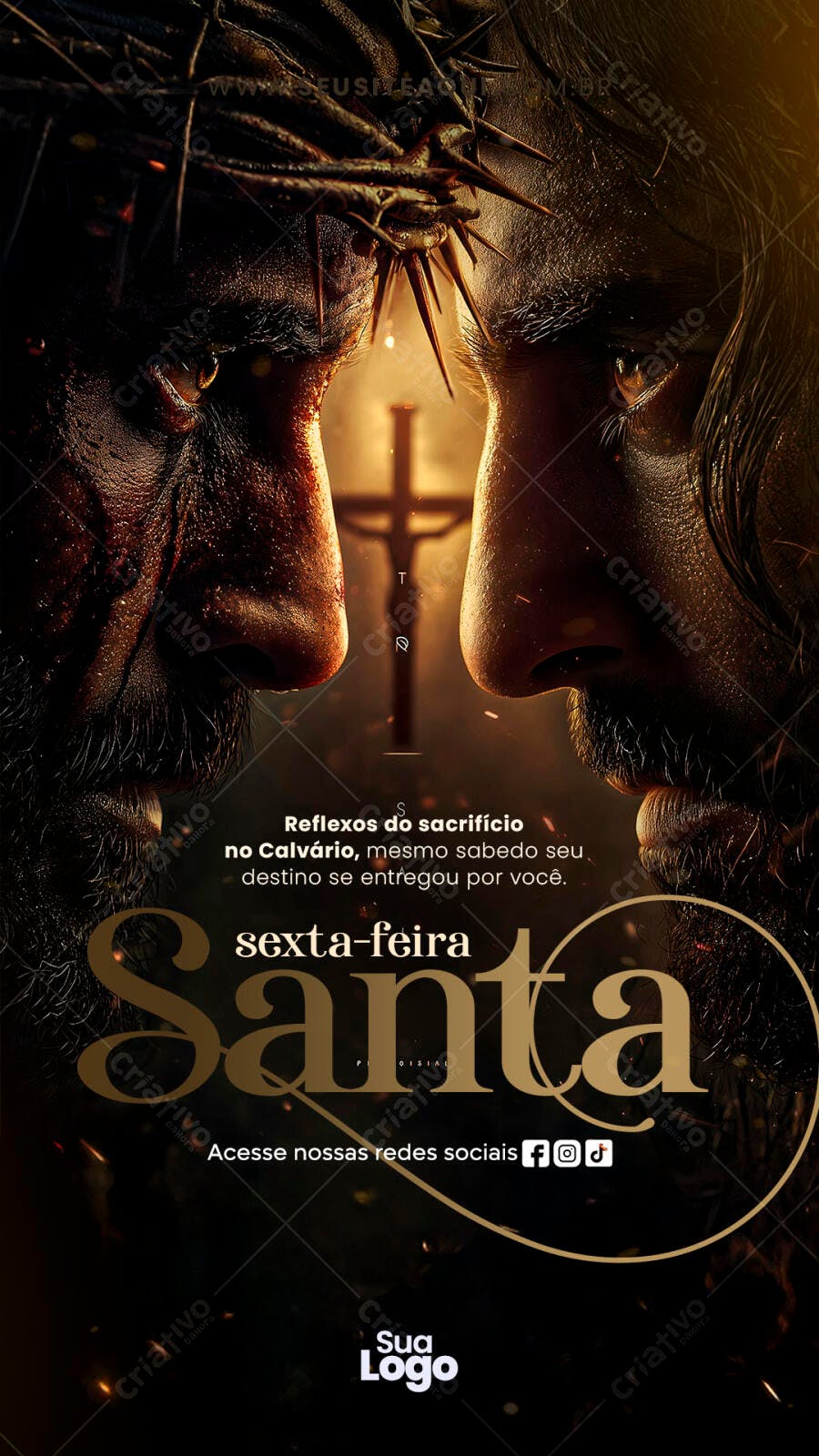 Post Instagram Sexta-feira Santa Páscoa PSD Editável