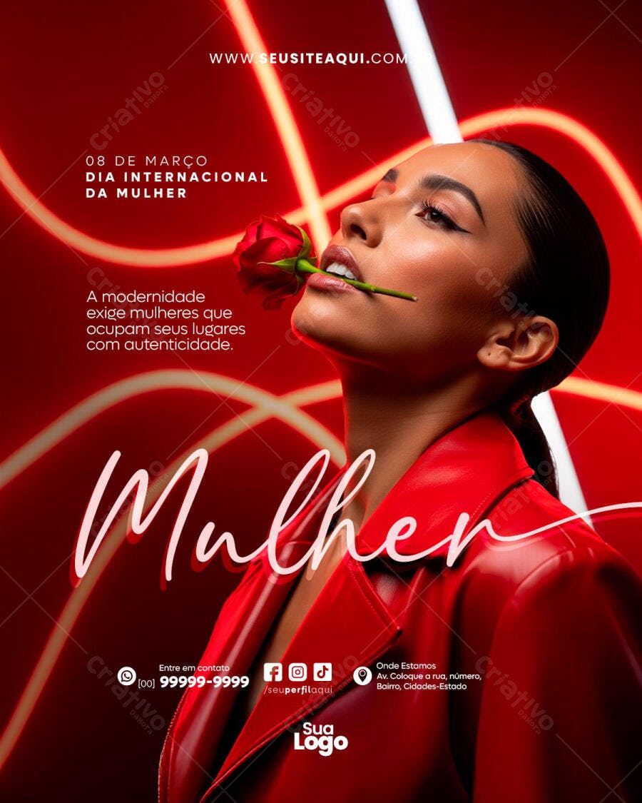 Post Instagram Dia Internacional da Mulher PSD Editável