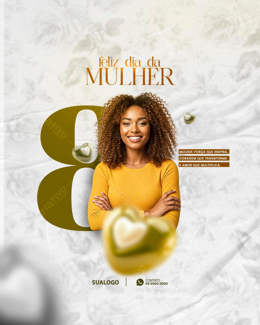 Post Instagram Dia da Mulher 8 de Março PSD Editável