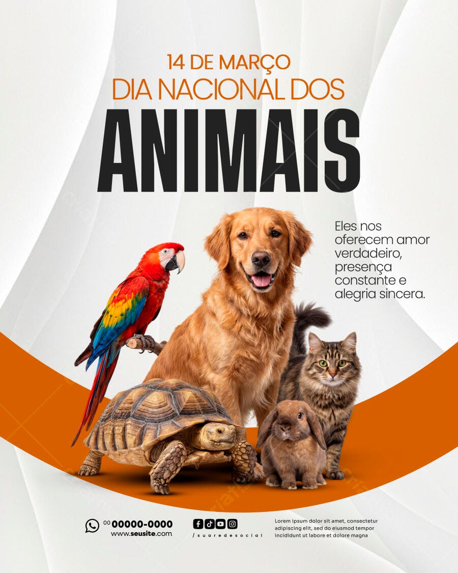 Post Dia Nacional dos Animais Pet Shop PSD Editável