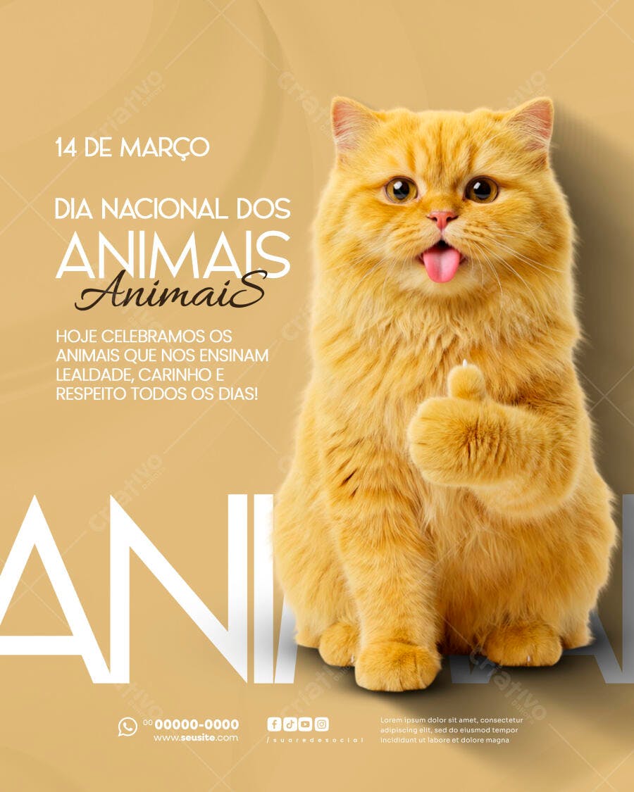 Post Instagram Dia Nacional dos Animais Pet Shop PSD Editável