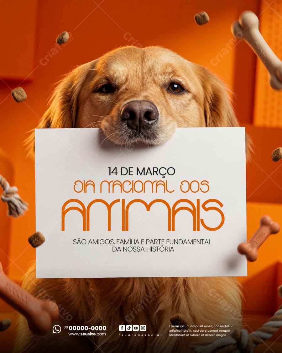 Post Dia Nacional dos Animais Pet Shop PSD Editável