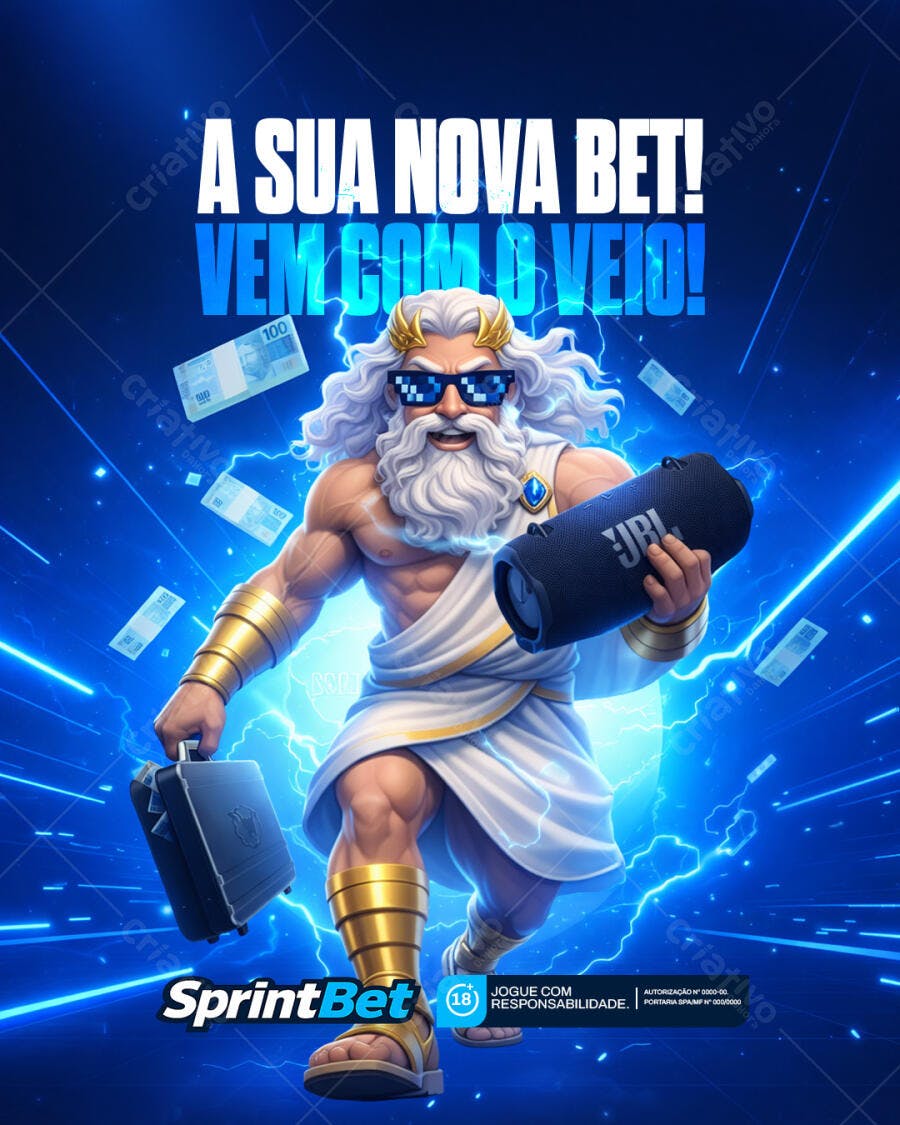 Post Instagram Apostas Esportivas Zeus PSD Editável