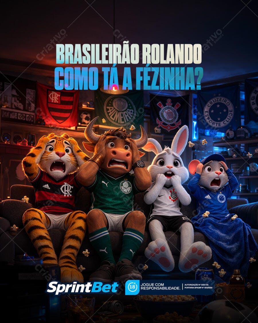 Post Instagram Brasileirão Futebol Aposta PSD Editável