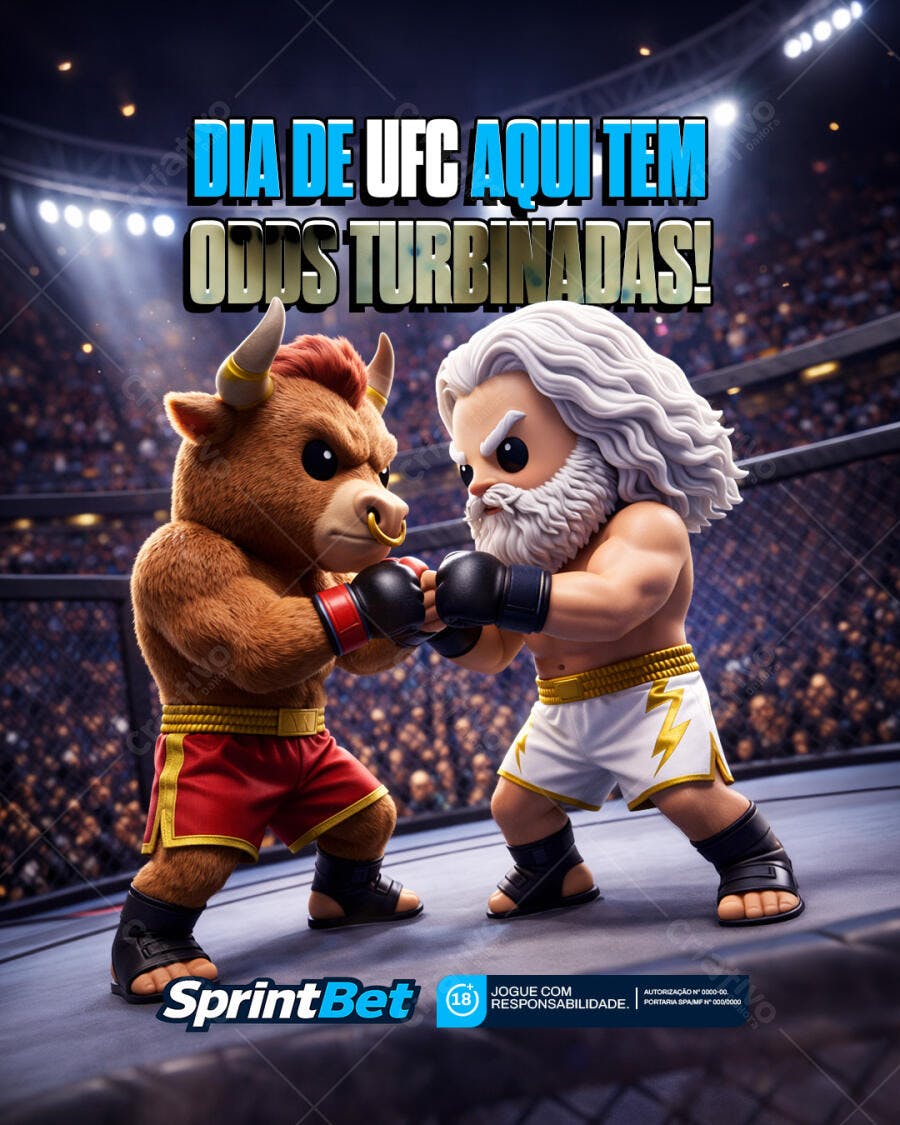 Post Instagram UFC Odds Turbinadas PSD Editável