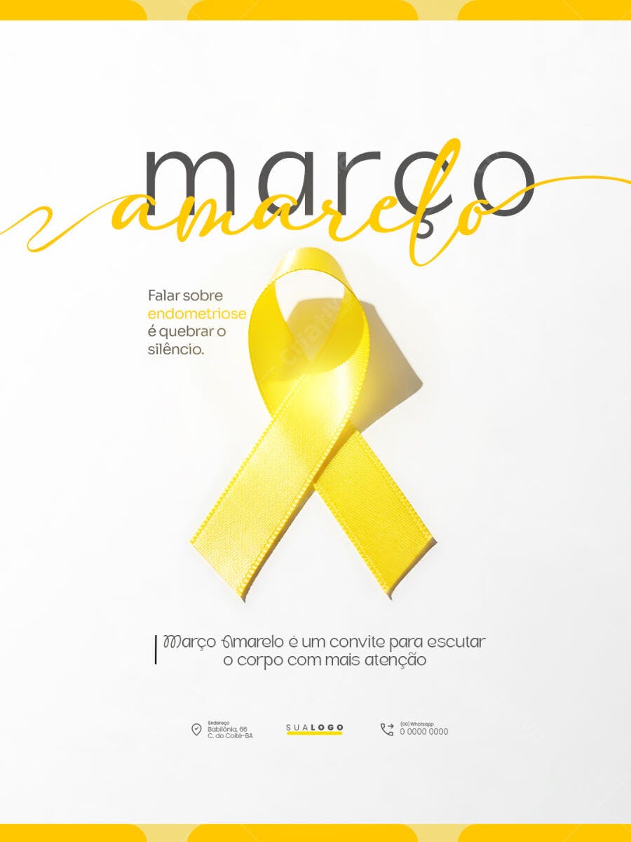 Post Instagram Março Amarelo Conscientização PSD Editável