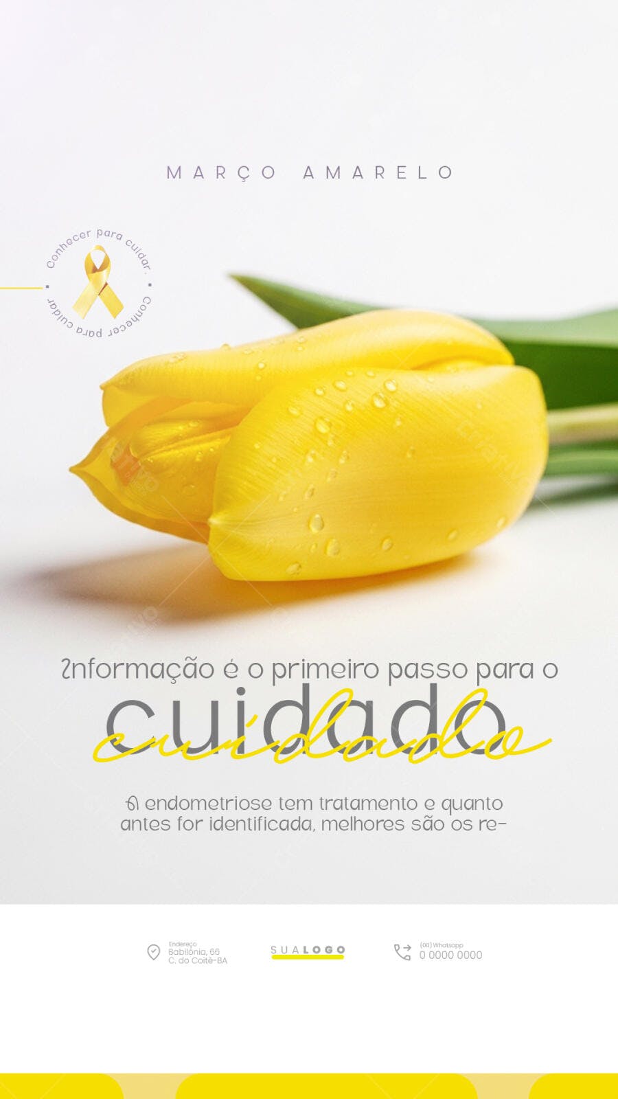 Story Março Amarelo Conscientização Endometriose PSD Editável