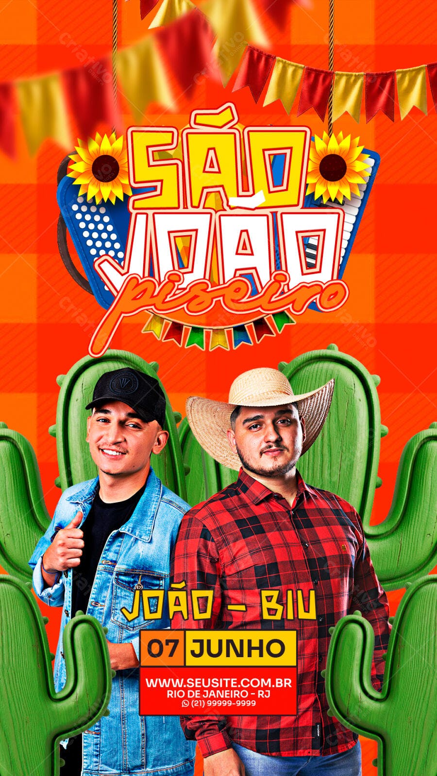 Story São João Piseiro Festa Junina Junho PSD Editável