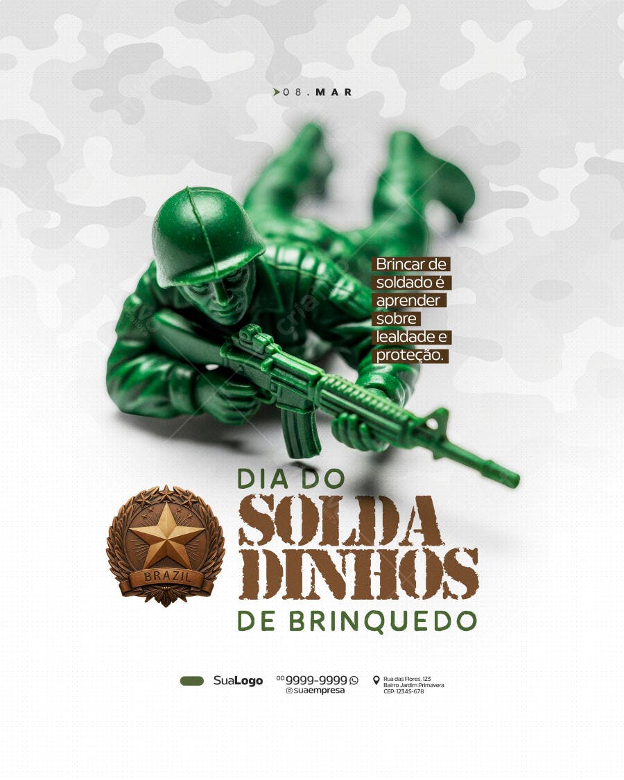 Post Instagram Dia do Soldadinho de Brinquedo PSD Editável