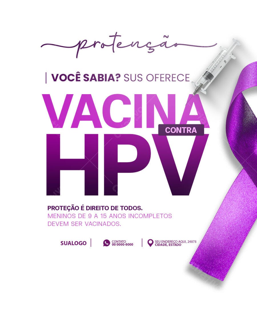 Post Instagram Vacina HPV Saúde Pública PSD Editável