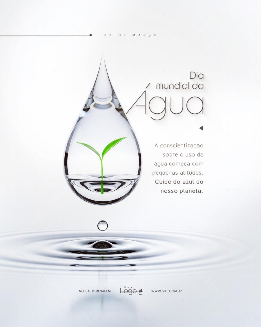 Post Dia Mundial da Água 22 de Março PSD Editável