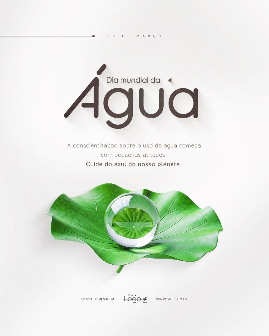 Post Dia Mundial da Água 22 de Março PSD Editável