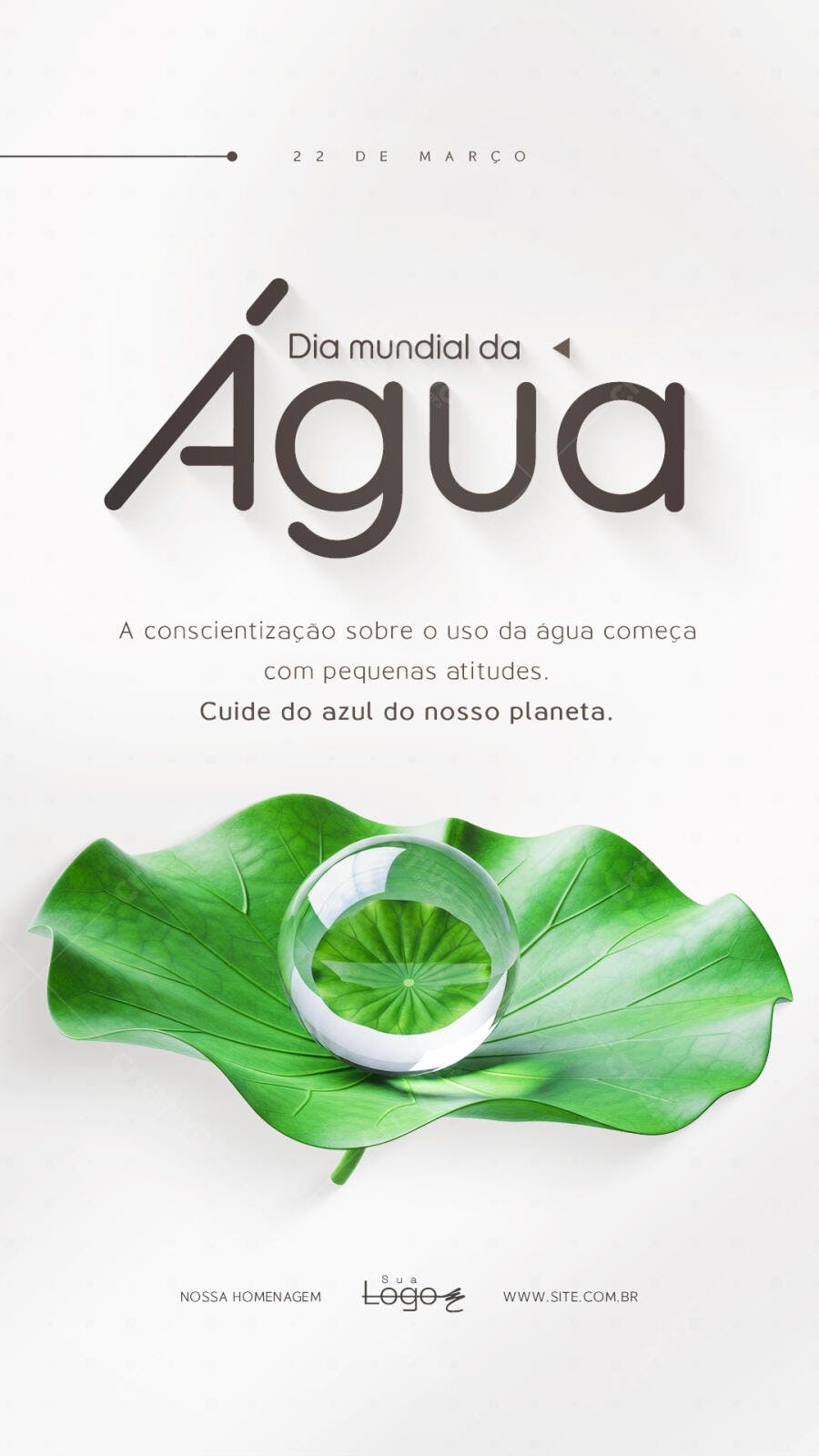 Story Dia Mundial da Água 22 de Março PSD Editável