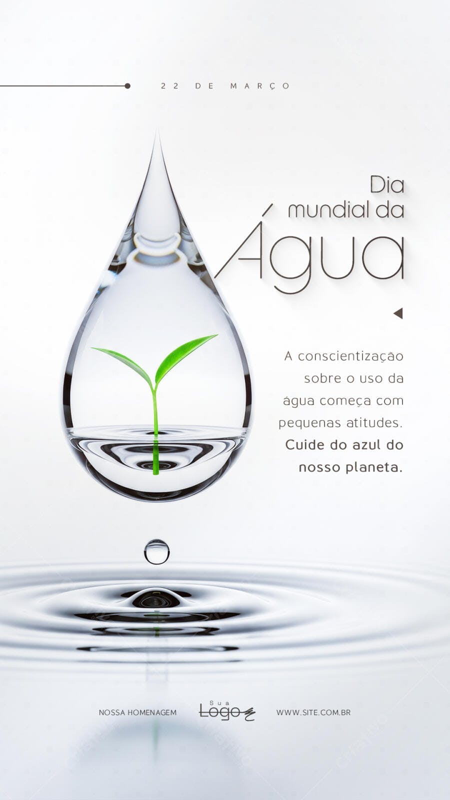Story Dia Mundial da Água 22 de Março PSD Editável