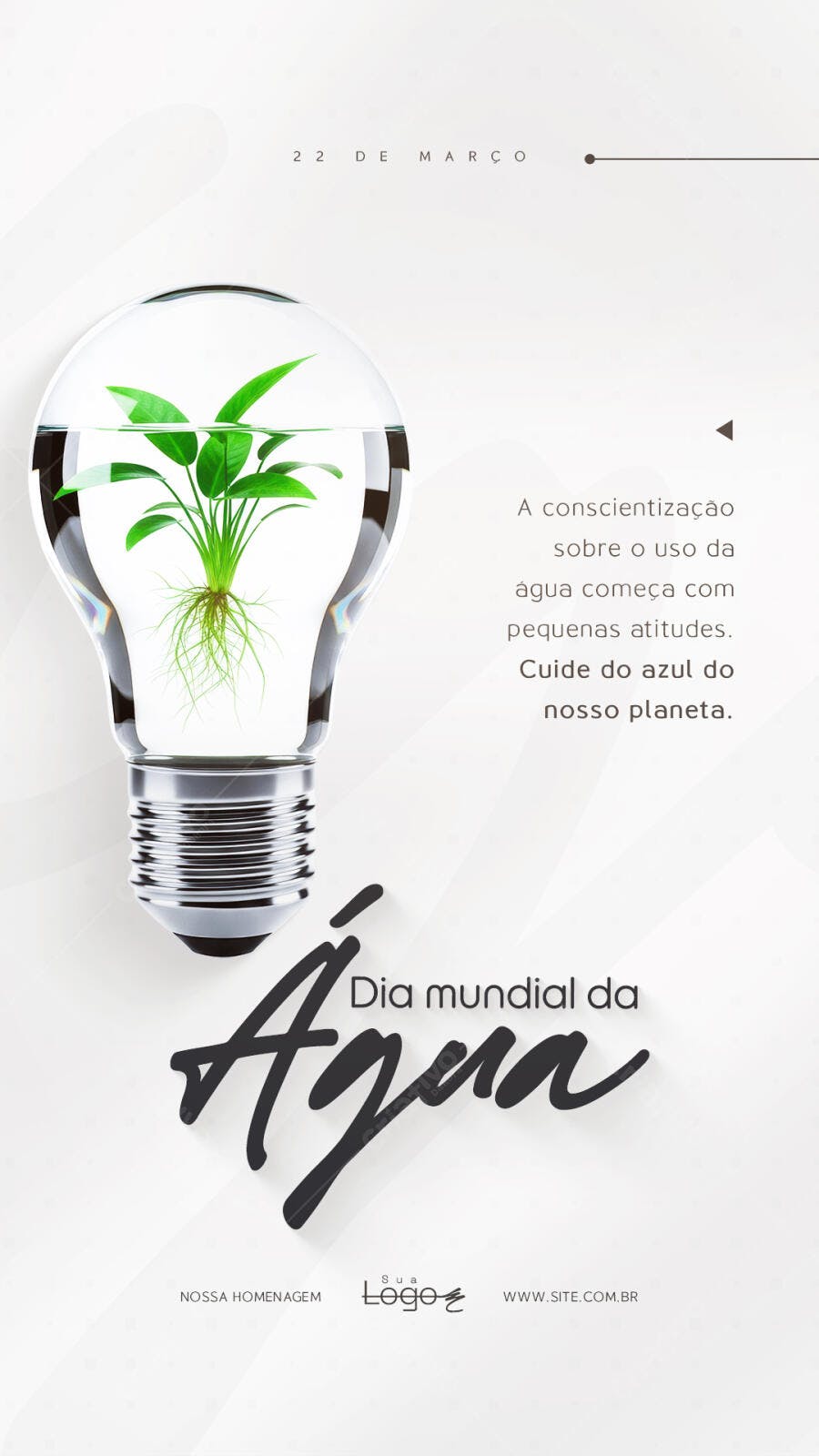 Story Instagram Dia Mundial da Água 22 de Março PSD Editável