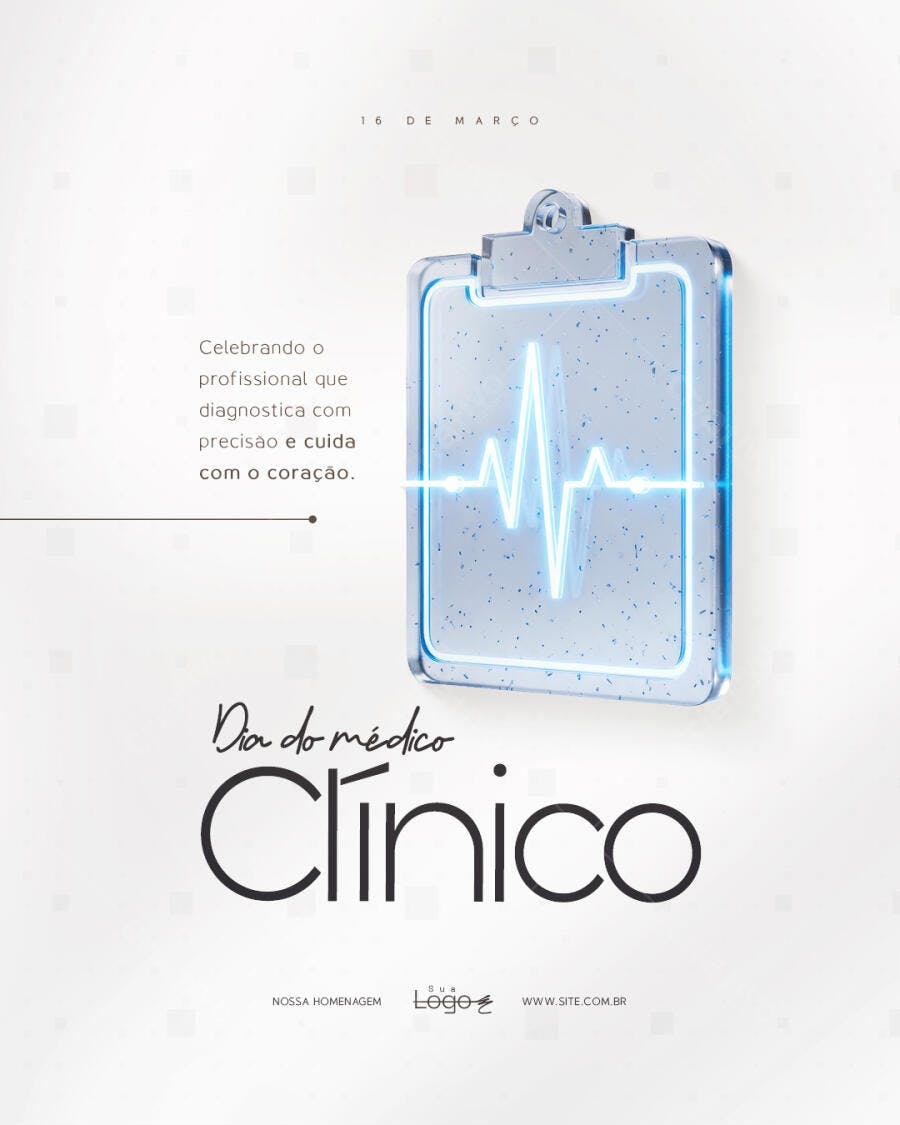 Post Dia do Médico Clínico 18 de Março PSD Editável