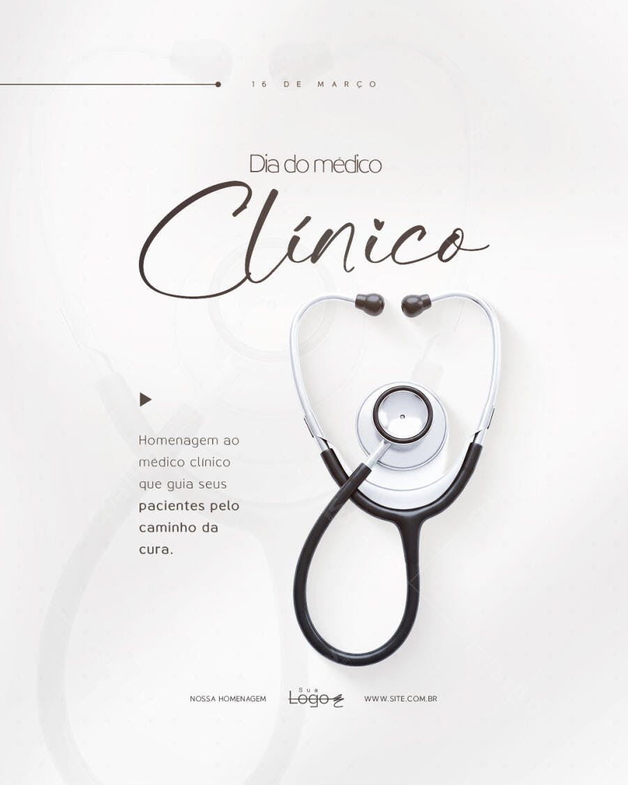 Post Instagram Dia do Médico Clínico PSD Editável