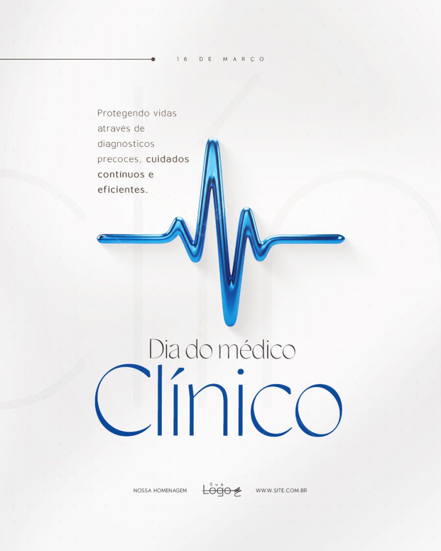 Post Dia do Médico Clínico Março PSD Editável