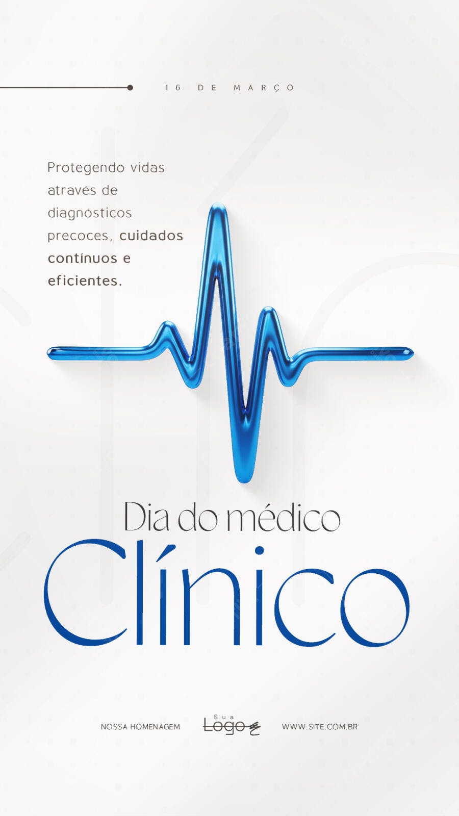 Story Instagram Dia do Médico Clínico 16 de Março PSD Editável