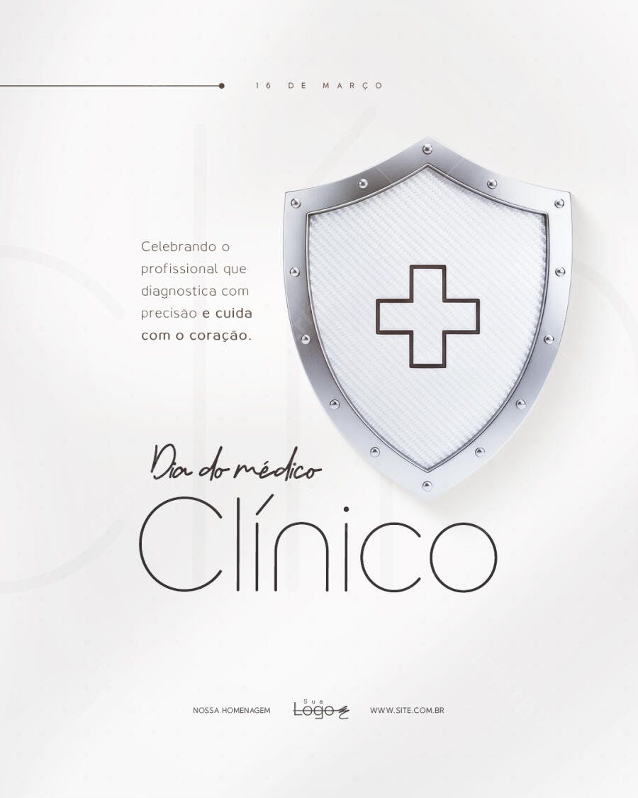 Post Instagram Dia do Médico Clínico 18 de Março PSD Editável