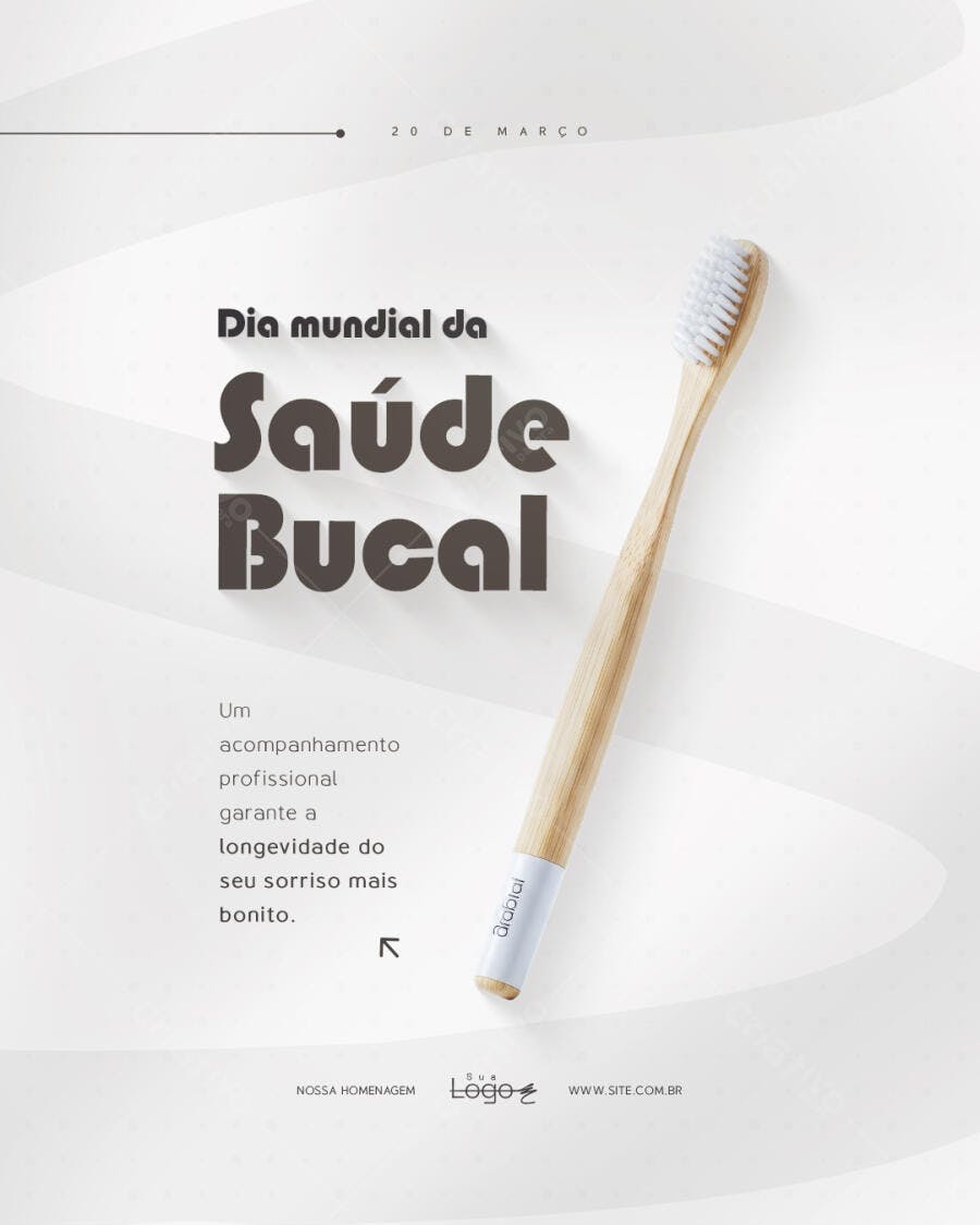 Post Dia Mundial Saúde Bucal Odontologia PSD Editável