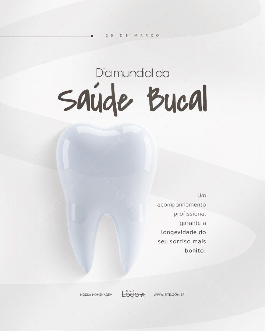 Post Instagram Dia Mundial Saúde Bucal Odontologia PSD Editável