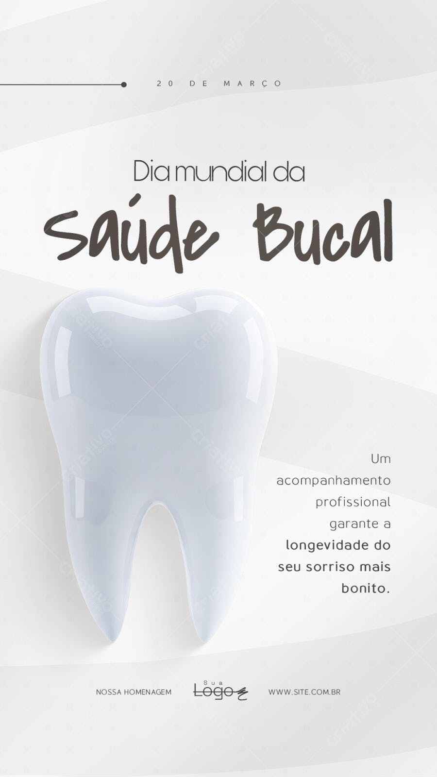Story Instagram Dia Mundial Saúde Bucal Odontologia PSD Editável