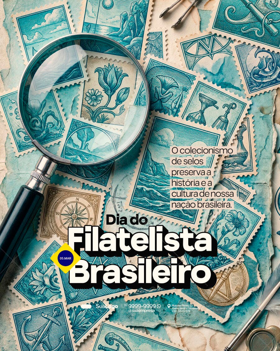 Post Dia do Filatelista Brasileiro PSD Editável