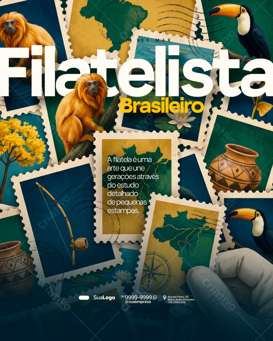 Post Filatelista Brasileiro PSD Editável