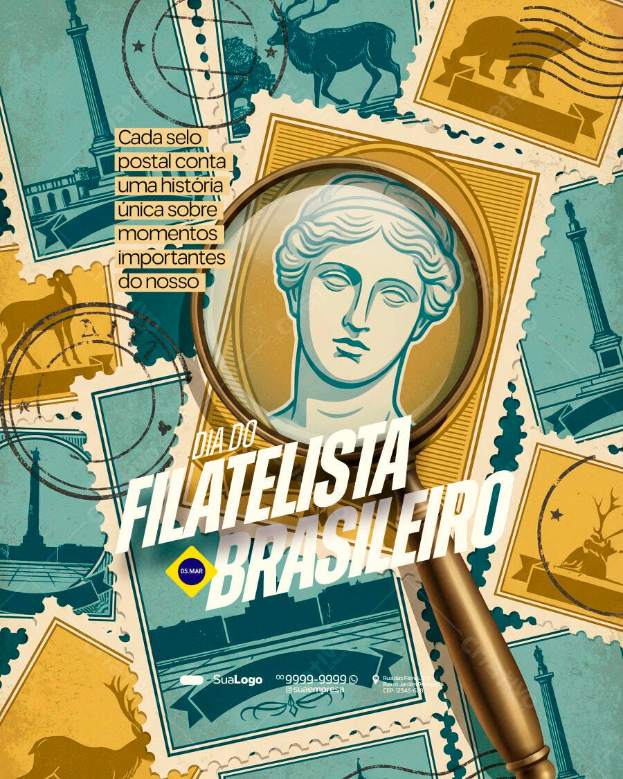 Post Dia do Filatelista Brasileiro PSD Editável