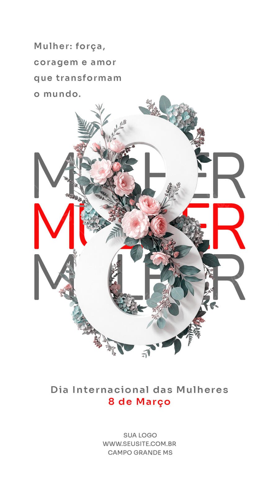 Story Dia Internacional da Mulher 8 de Março PSD Editável