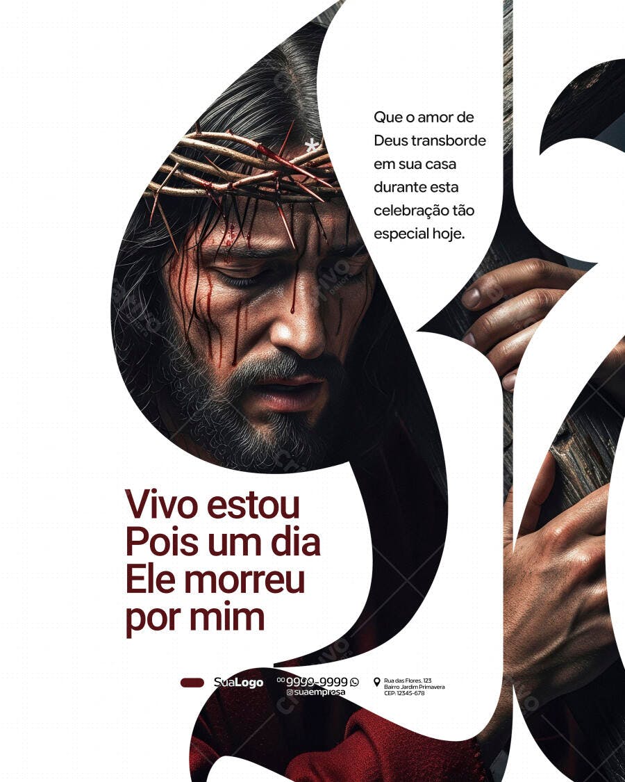 Flyer Páscoa Cristã Igreja PSD Editável