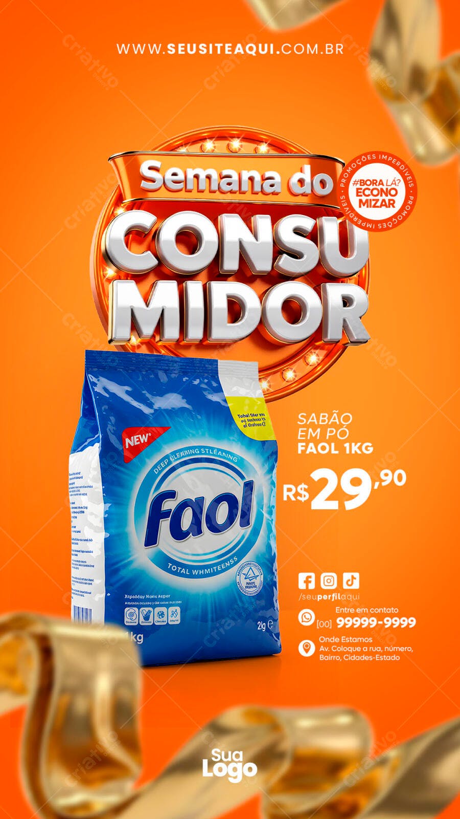 Post Instagram Semana do Consumidor Supermercado PSD Editável