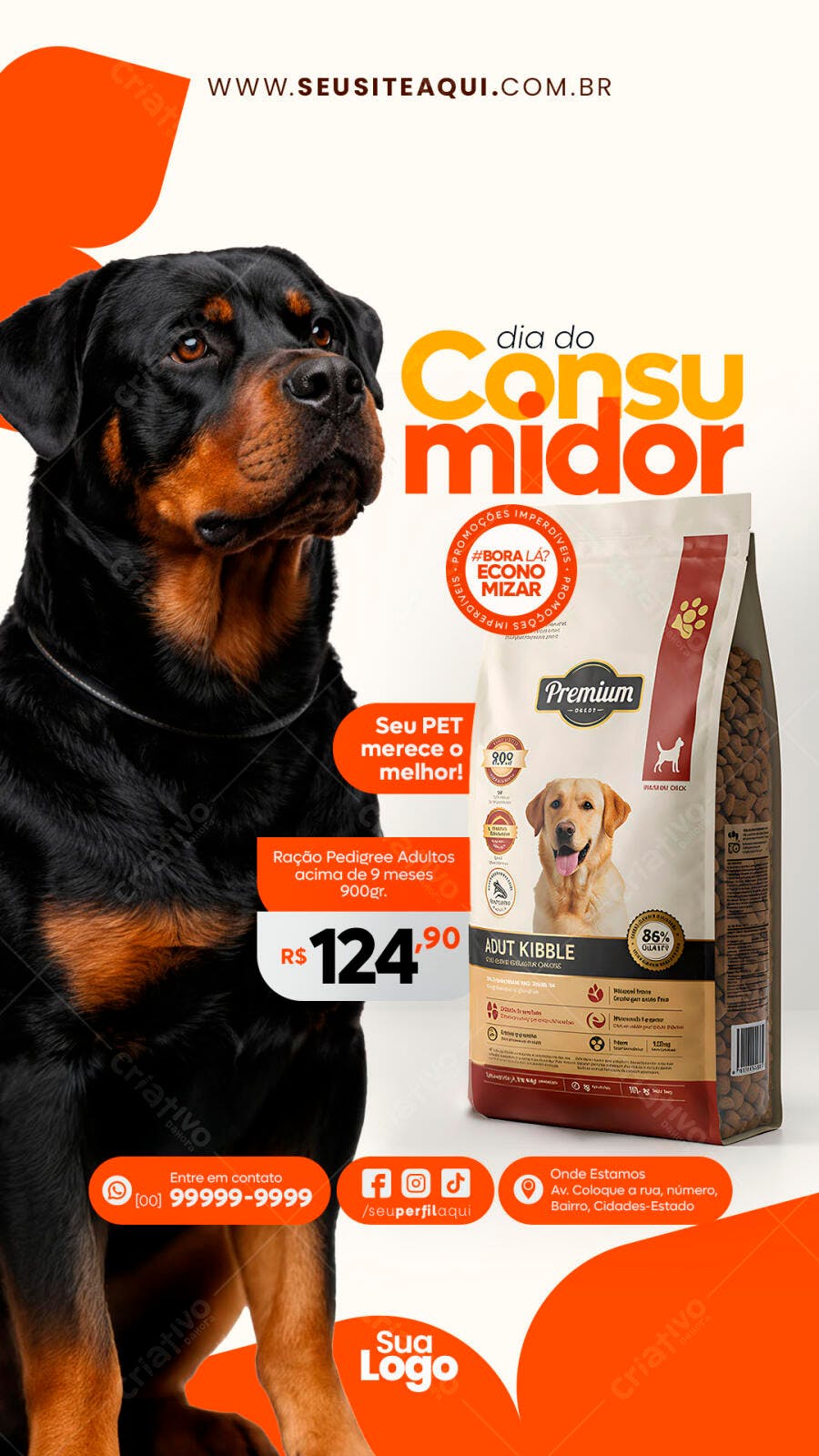 Story Instagram Dia do Consumidor Pet Shop PSD Editável