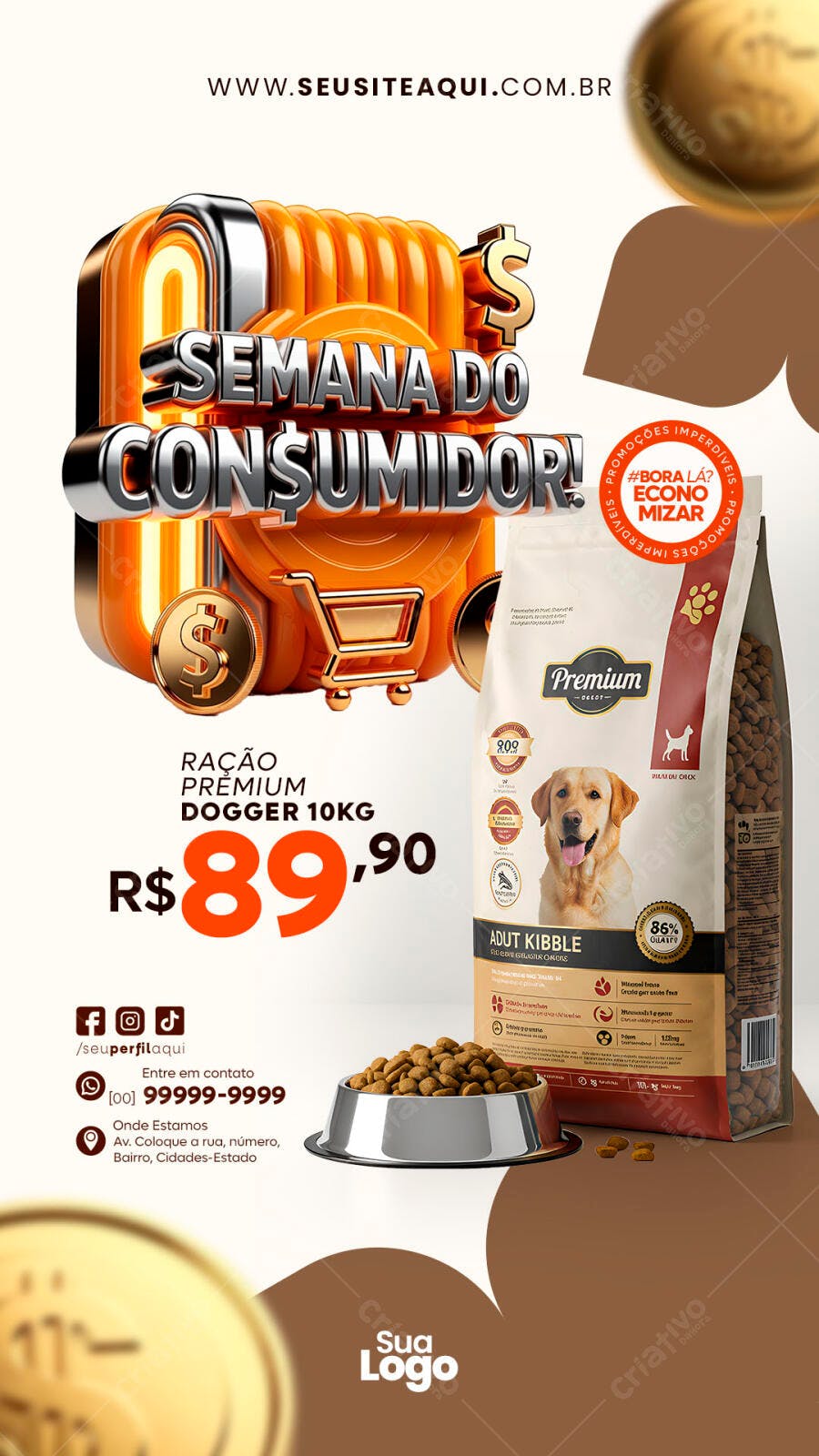 Post Instagram Semana do Consumidor Pet Shop PSD Editável